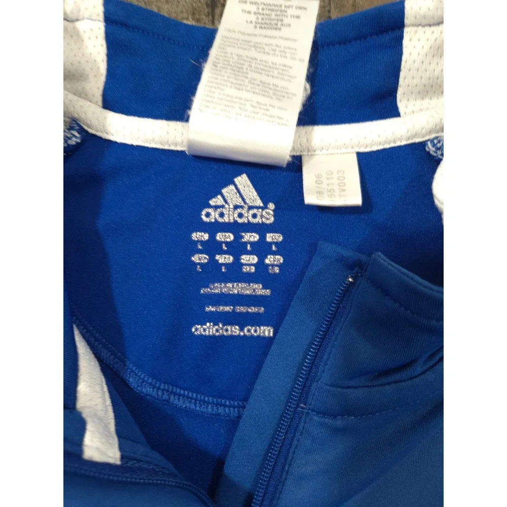 Vintage 2006 Adidas ClimaLite 1/4 Zip Short Sleeve Pullover Royal Blue Large L